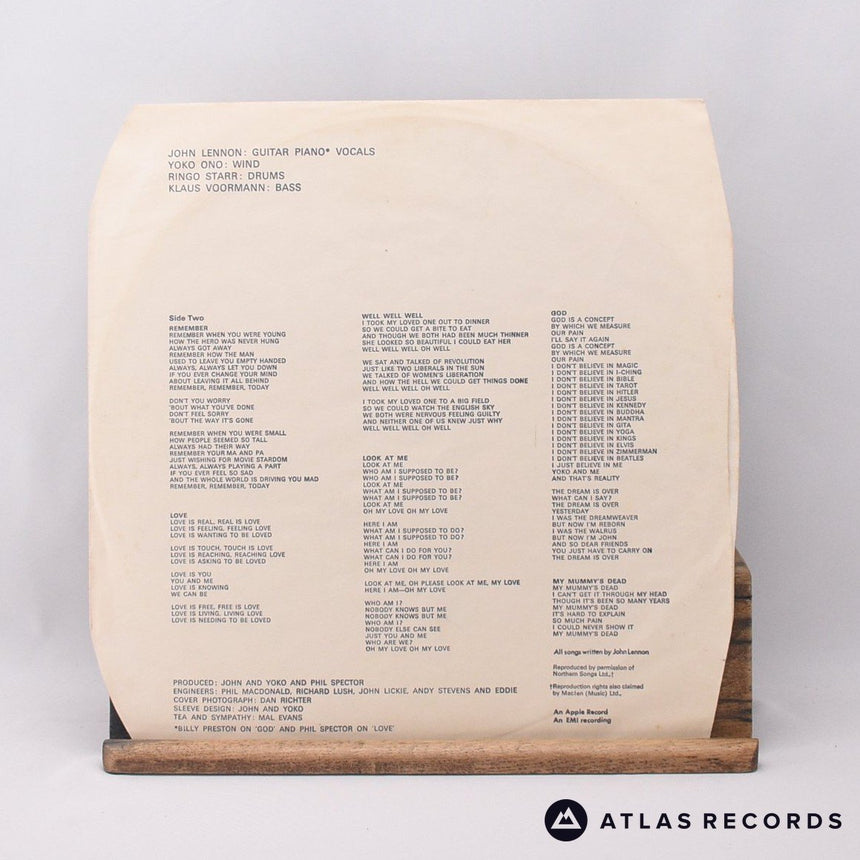 John Lennon - John Lennon / Plastic Ono Band - -1U -1U LP Vinyl Record - EX/VG+