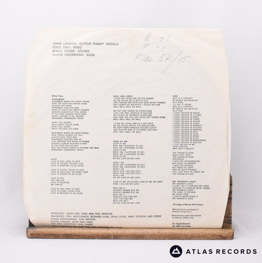 John Lennon - John Lennon / Plastic Ono Band - 1U 1U LP Vinyl Record - VG+/EX