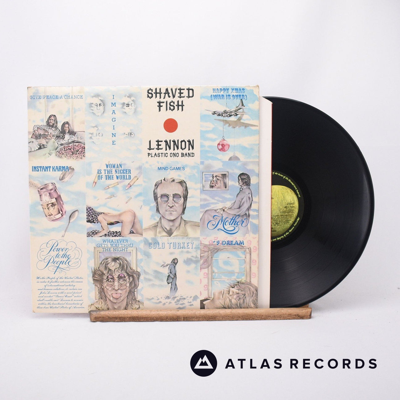 John Lennon Shaved Fish LP Vinyl Record - Front Cover & Record