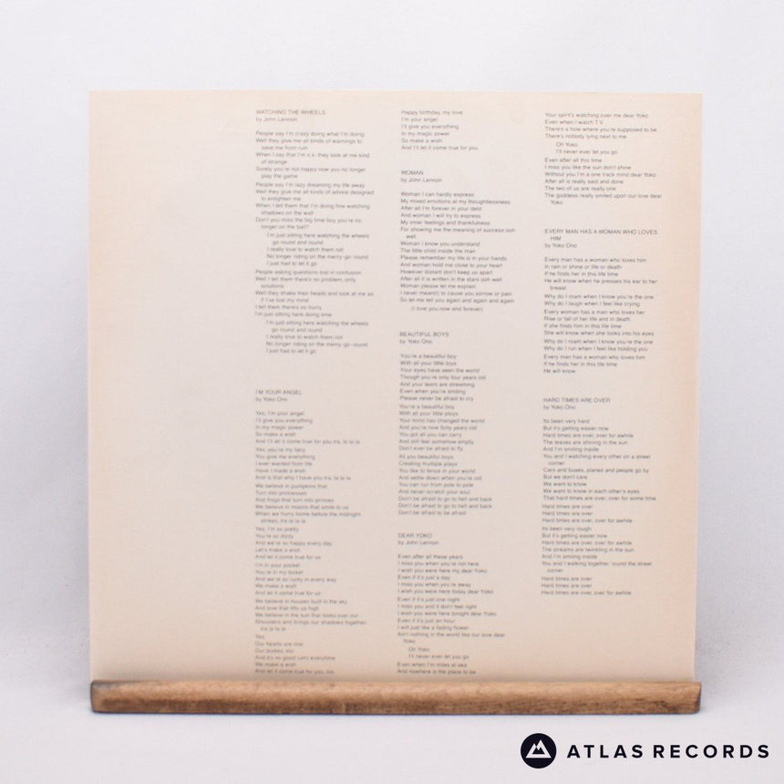 John Lennon & Yoko Ono - Double Fantasy - Lyric Sheet LP Vinyl Record - EX/VG+