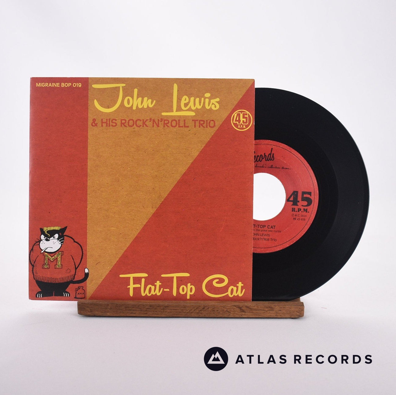 John Lewis Rock'N'Roll Trio Flat-Top Cat 7" Vinyl Record - Front Cover & Record
