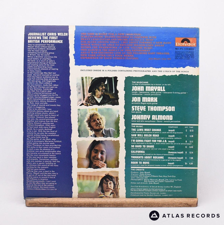 John Mayall - The Turning Point - Lyric Sheet A//1 B//1 LP Vinyl Record - VG+/EX