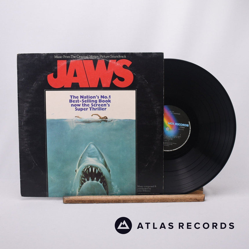 John Williams Jaws (Music From The Original Motion Picture Soundtrack) LP Vinyl Record - Front Cover & Record
