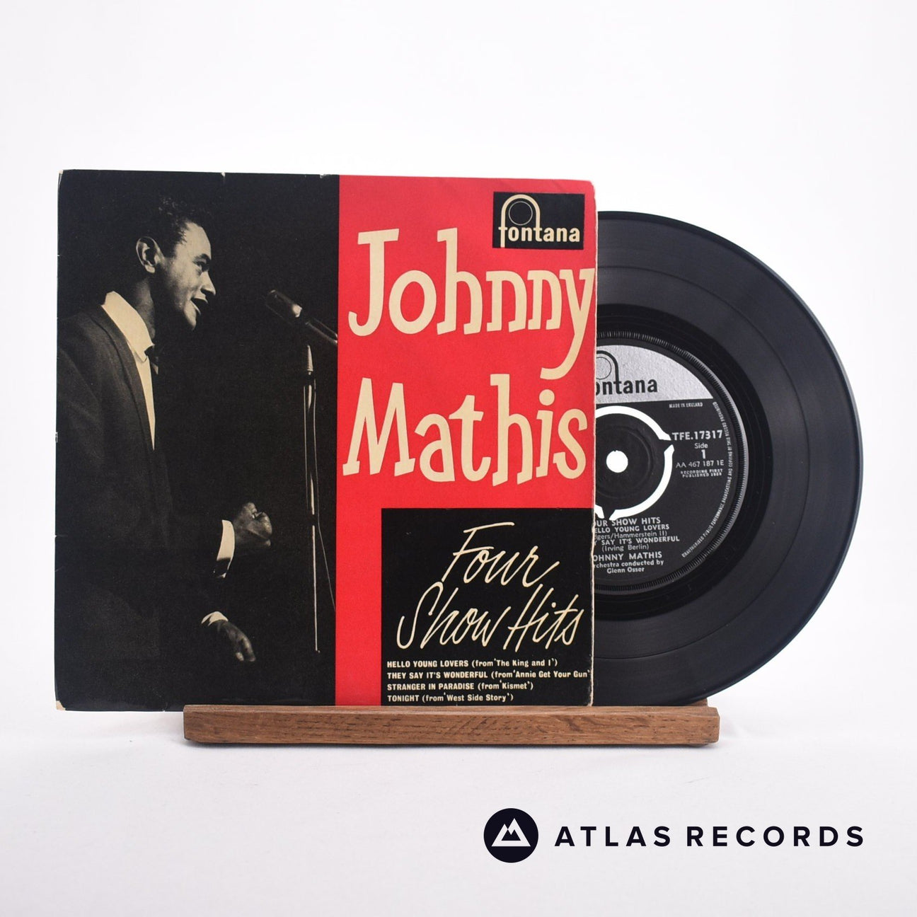 Johnny Mathis Four Show Hits 7" Vinyl Record - Front Cover & Record