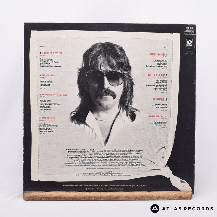 Jon Lord - Before I Forget - A-1 B-1 LP Vinyl Record - VG+/EX
