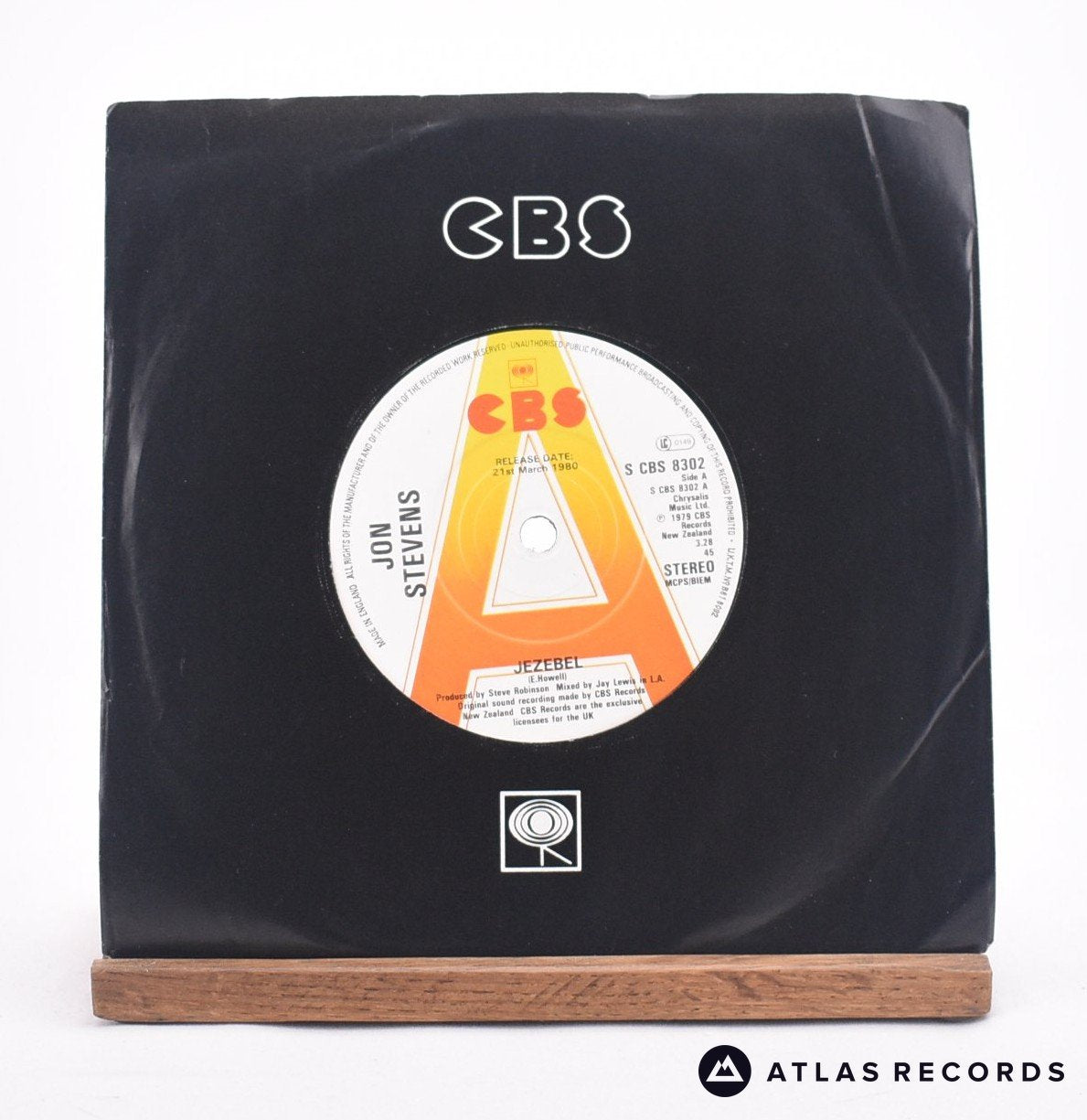 Jon Stevens Jezebel 7" Vinyl Record - In Sleeve