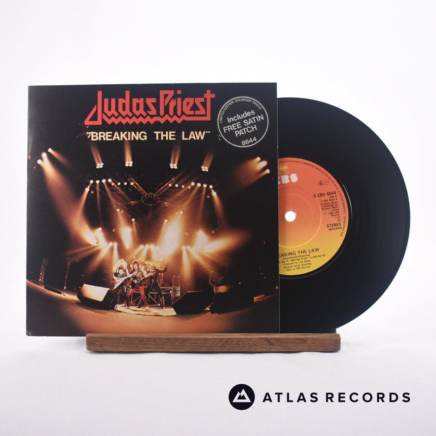 Judas Priest Breaking The Law 7" Vinyl Record - Front Cover & Record