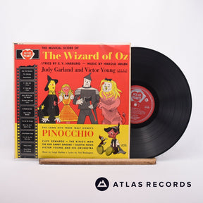 Judy Garland The Musical Score Of The Wizard Of Oz & The Song Hits From Pinocchio LP Vinyl Record - Front Cover & Record