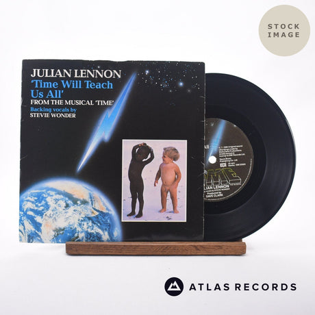 Julian Lennon Time Will Teach Us All 7" Vinyl Record - Sleeve & Record Side-By-Side