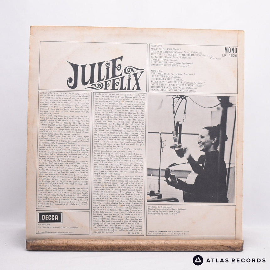 Julie Felix - Julie Felix - Mono LP Vinyl Record - VG+/VG+