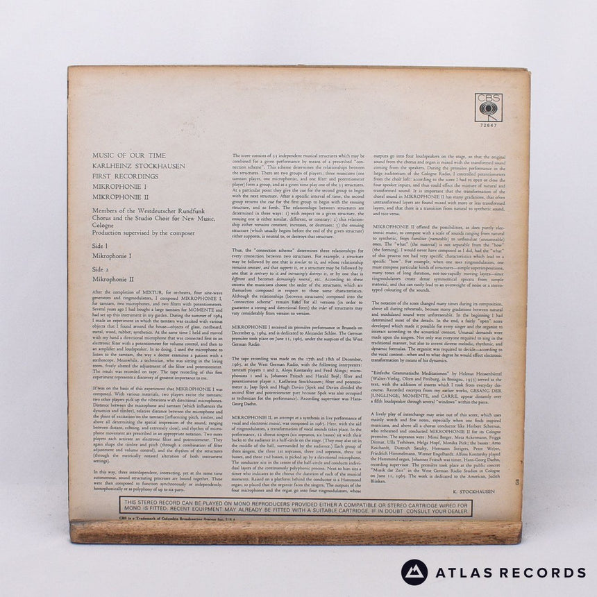 Karlheinz Stockhausen - Mikrophonie I - Mikrophonie II - LP Vinyl Record