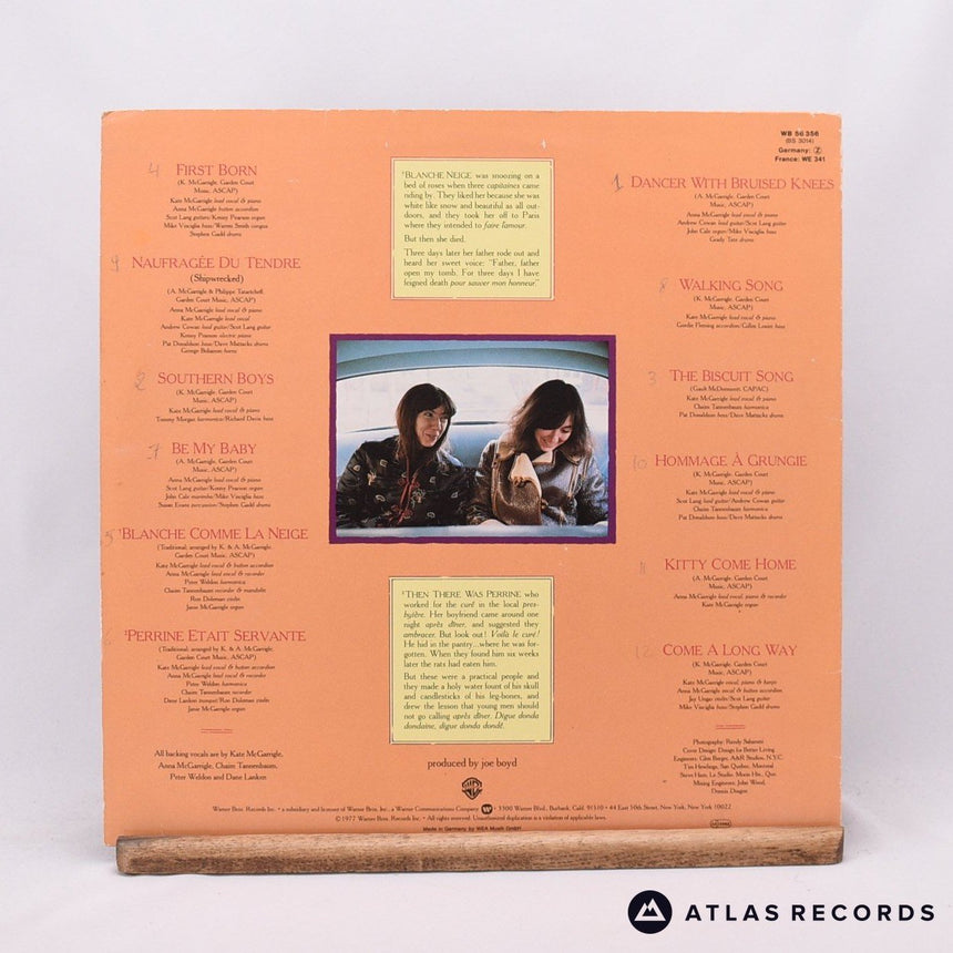 Kate & Anna McGarrigle - Dancer With Bruised Knees - LP Vinyl Record - VG+/EX