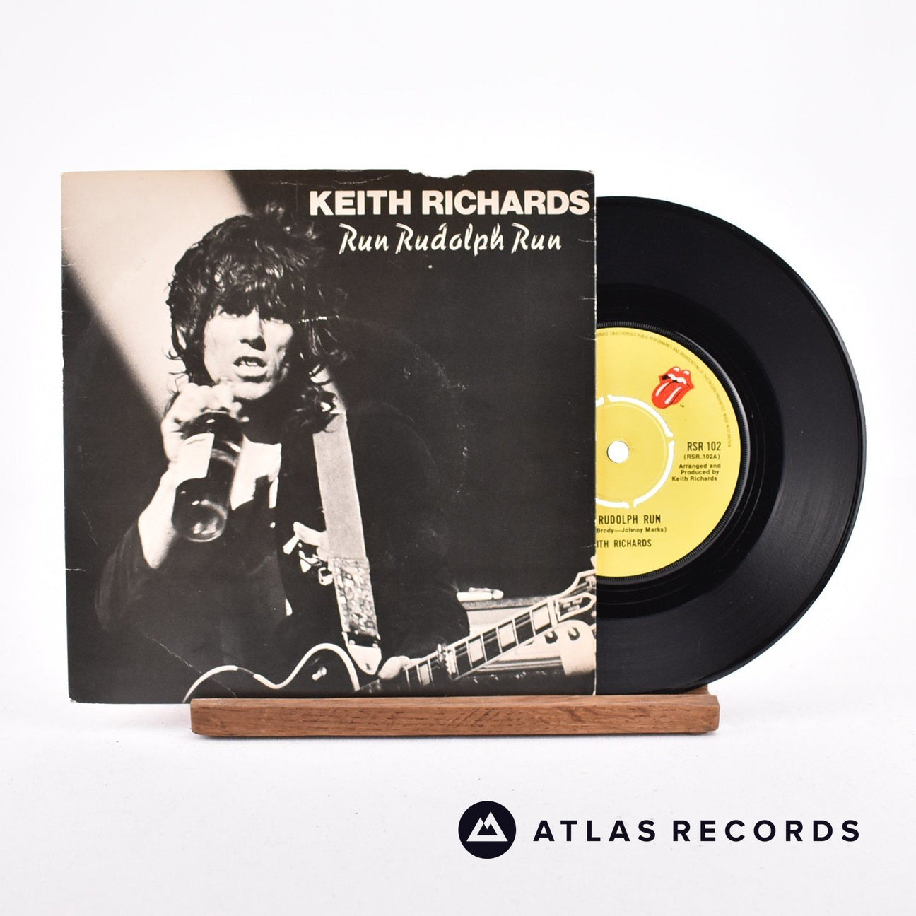 Keith Richards Run Rudolph Run 7" Vinyl Record - Front Cover & Record