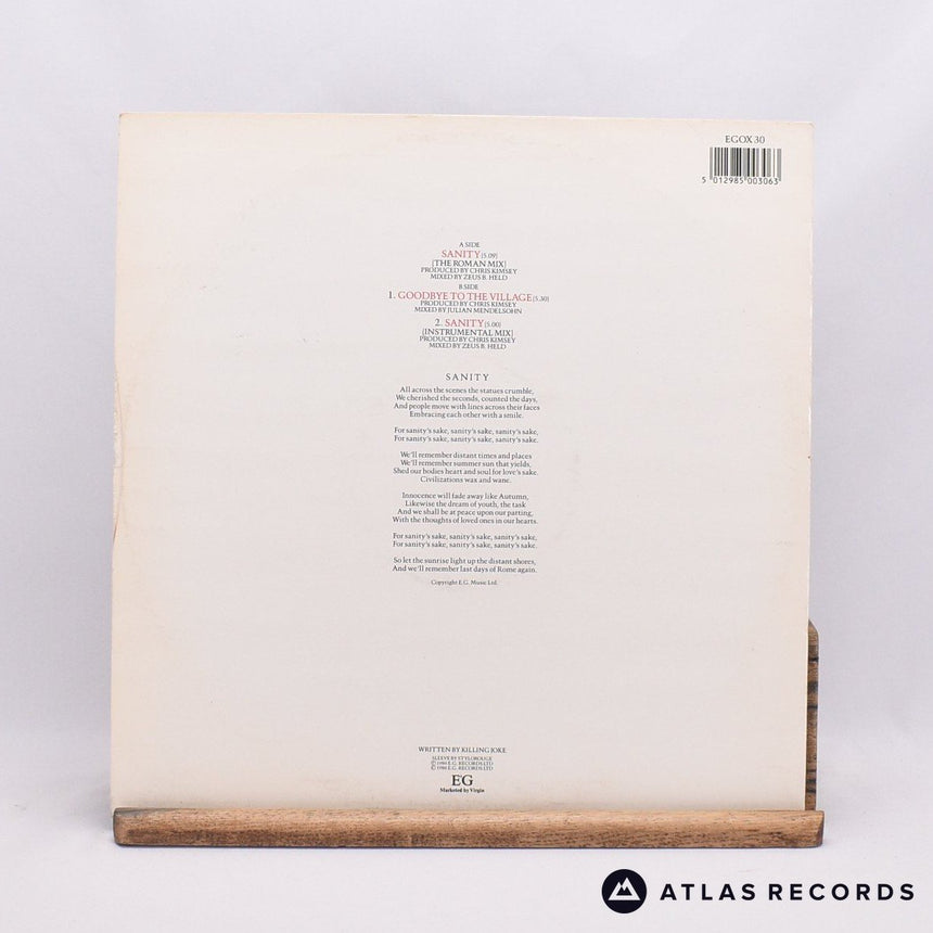 Killing Joke - Sanity - 12" Vinyl Record - VG+/VG+