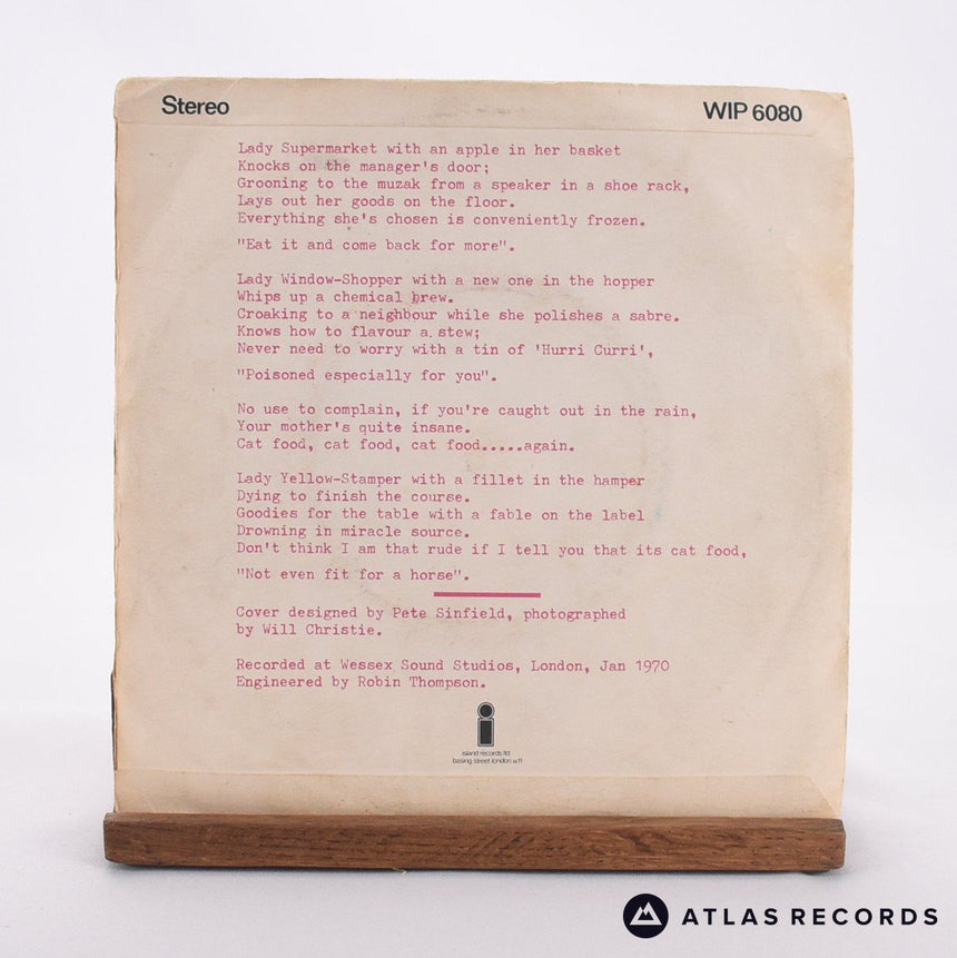 King Crimson - Cat Food - 7" Vinyl Record - VG+/VG+