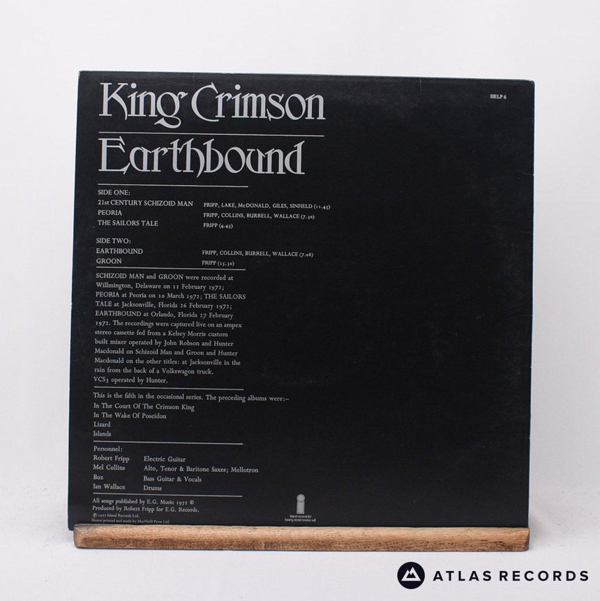 King Crimson - Earthbound - A-2 B-1 LP Vinyl Record - VG+/EX
