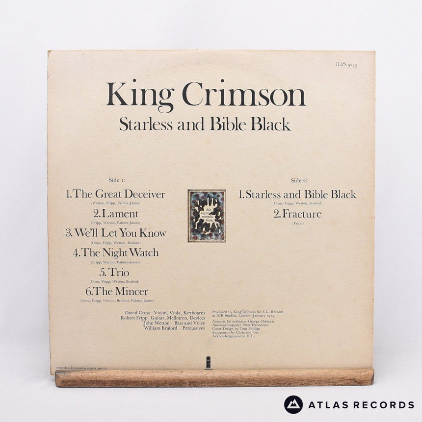 King Crimson - Starless And Bible Black - LP Vinyl Record - EX/VG+
