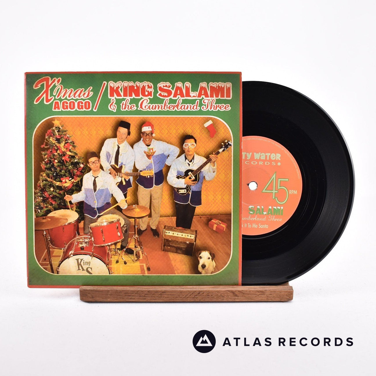 King Salami & The Cumberland Three Xmas A Go Go 7" Vinyl Record - Front Cover & Record