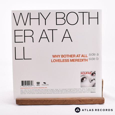 Koufax - Why Bother At All - Red Translucent Promo 7" Vinyl Record - NM/NM