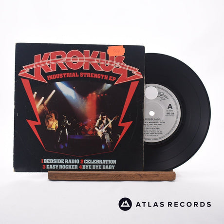 Krokus Industrial Strength EP 7" Vinyl Record - Front Cover & Record