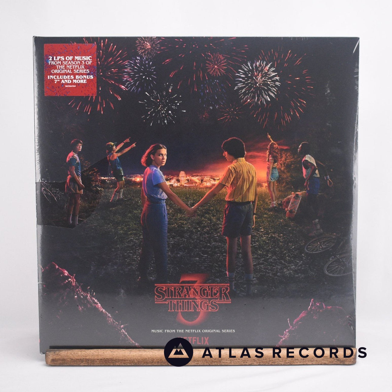 Kyle Dixon Stranger Things 3 Music From The Netflix Original Series Double LP + 7" Vinyl Record - Front Cover & Record