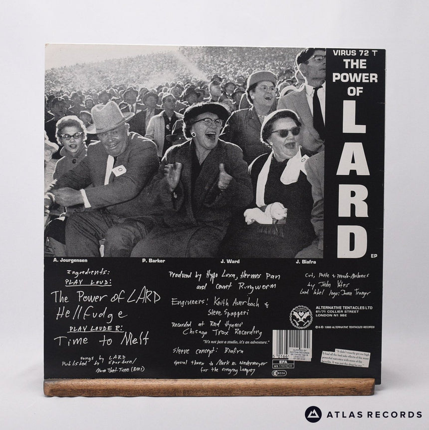 Lard - The Power Of Lard EP - Lyric Sheet 12" Vinyl Record - VG+/VG+