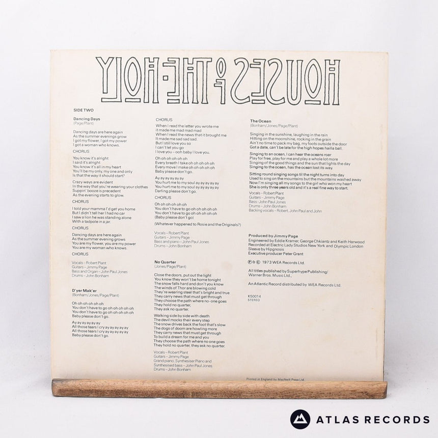 Led Zeppelin - Houses Of The Holy - A3 B3 LP Vinyl Record - VG+/VG+