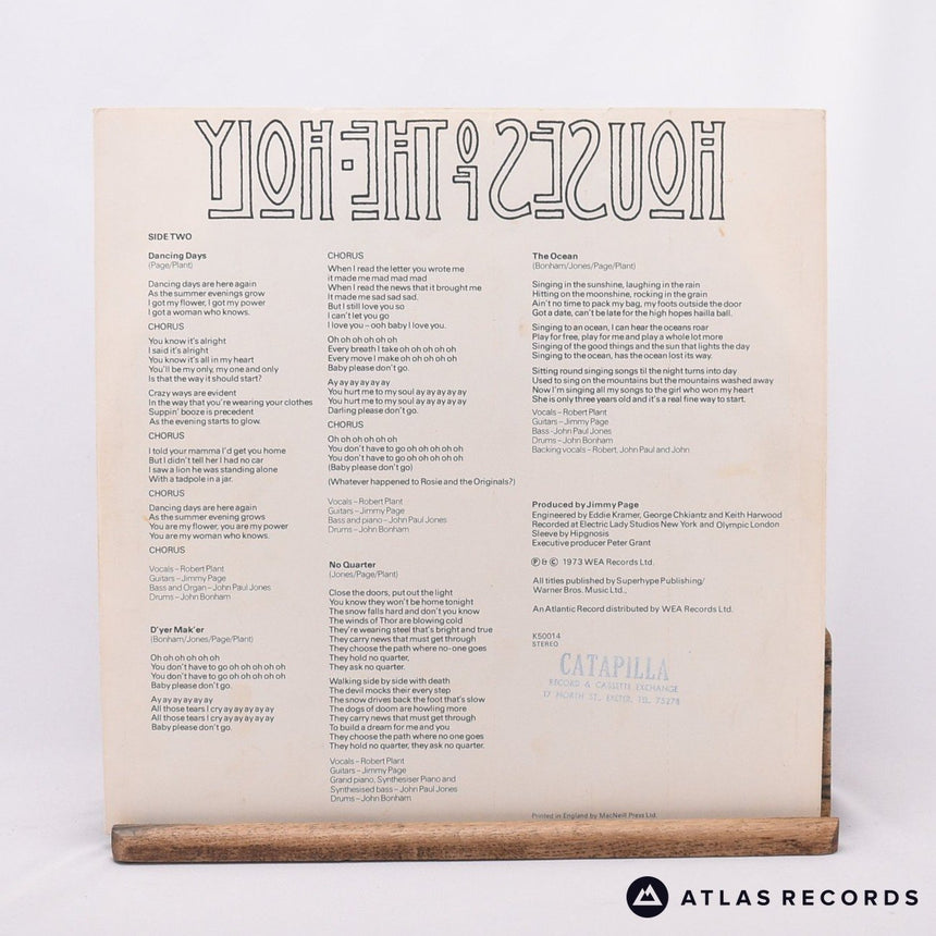 Led Zeppelin - Houses Of The Holy - A4 B1 LP Vinyl Record - EX/VG+