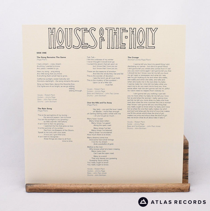 Led Zeppelin - Houses Of The Holy - 180G Lyric Sheet LP Vinyl Record - EX/NM