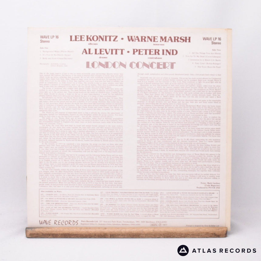 Lee Konitz - London Concert - A1 B1 LP Vinyl Record - EX/EX