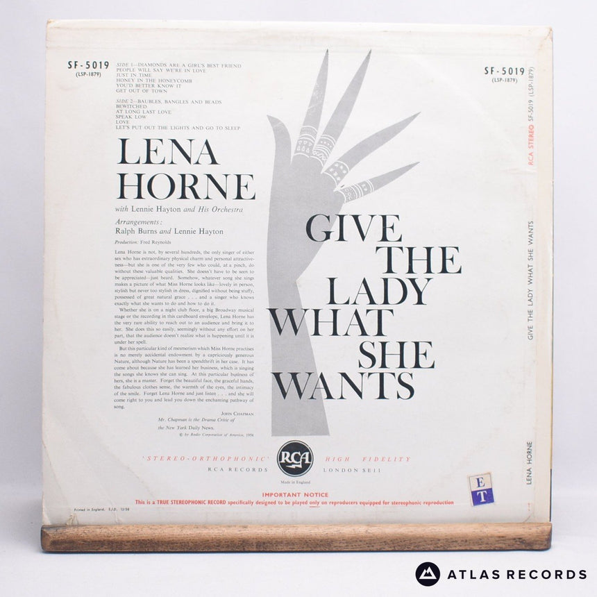 Lena Horne - Give The Lady What She Wants - LP Vinyl Record - VG+/EX