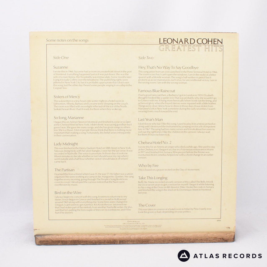 Leonard Cohen - Greatest Hits - LP Vinyl Record - VG+/EX