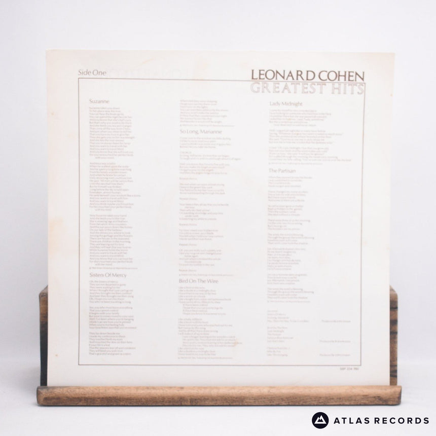 Leonard Cohen - Greatest Hits - Lyric Sheet A B LP Vinyl Record - EX/EX