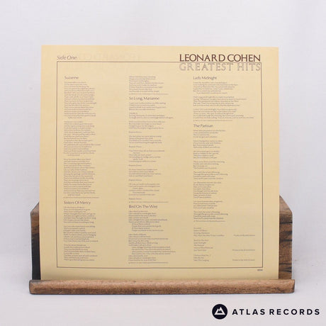 Leonard Cohen - Greatest Hits - Lyric Sheet LP Vinyl Record - EX/VG+