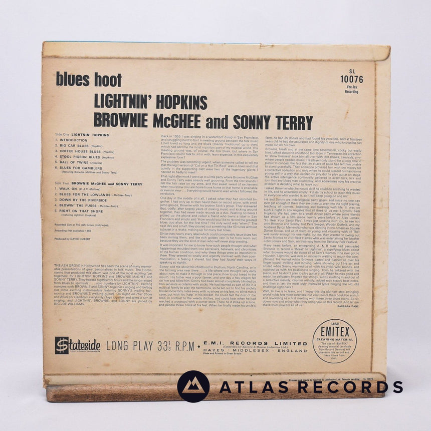 Lightnin' Hopkins - Blues Hoot Live Recording At The Ash Grove - LP Vinyl Record