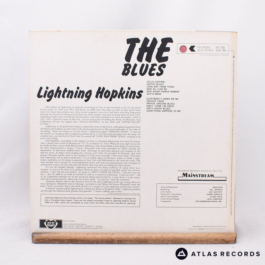 Lightnin' Hopkins - The Blues - Reissue Mono LP Vinyl Record - EX/EX