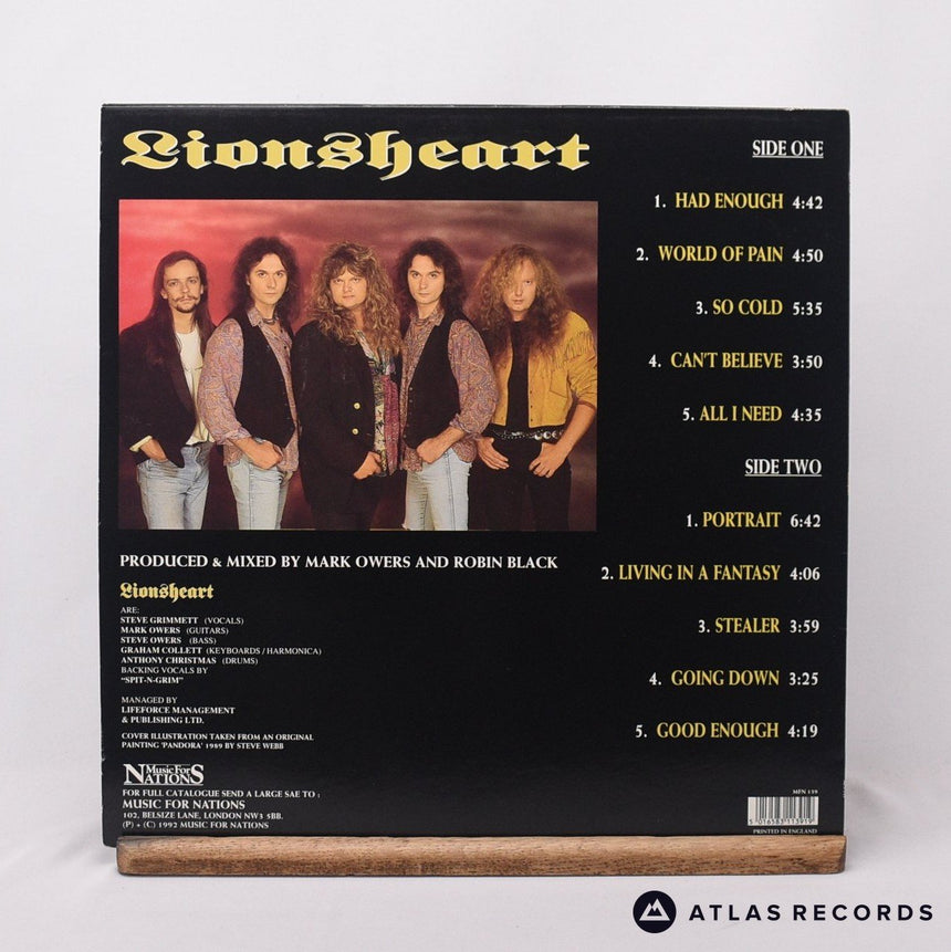 Lionsheart - Lionsheart - A2 B2 LP Vinyl Record - EX/VG+