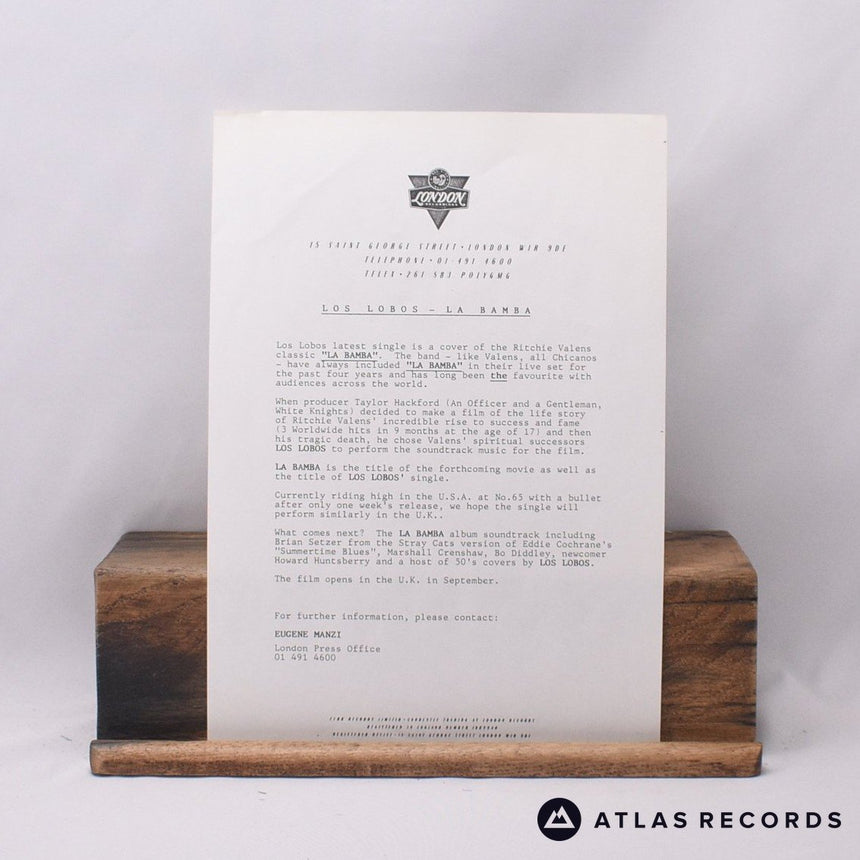 Los Lobos - La Bamba - 12" Vinyl Record - VG+/EX