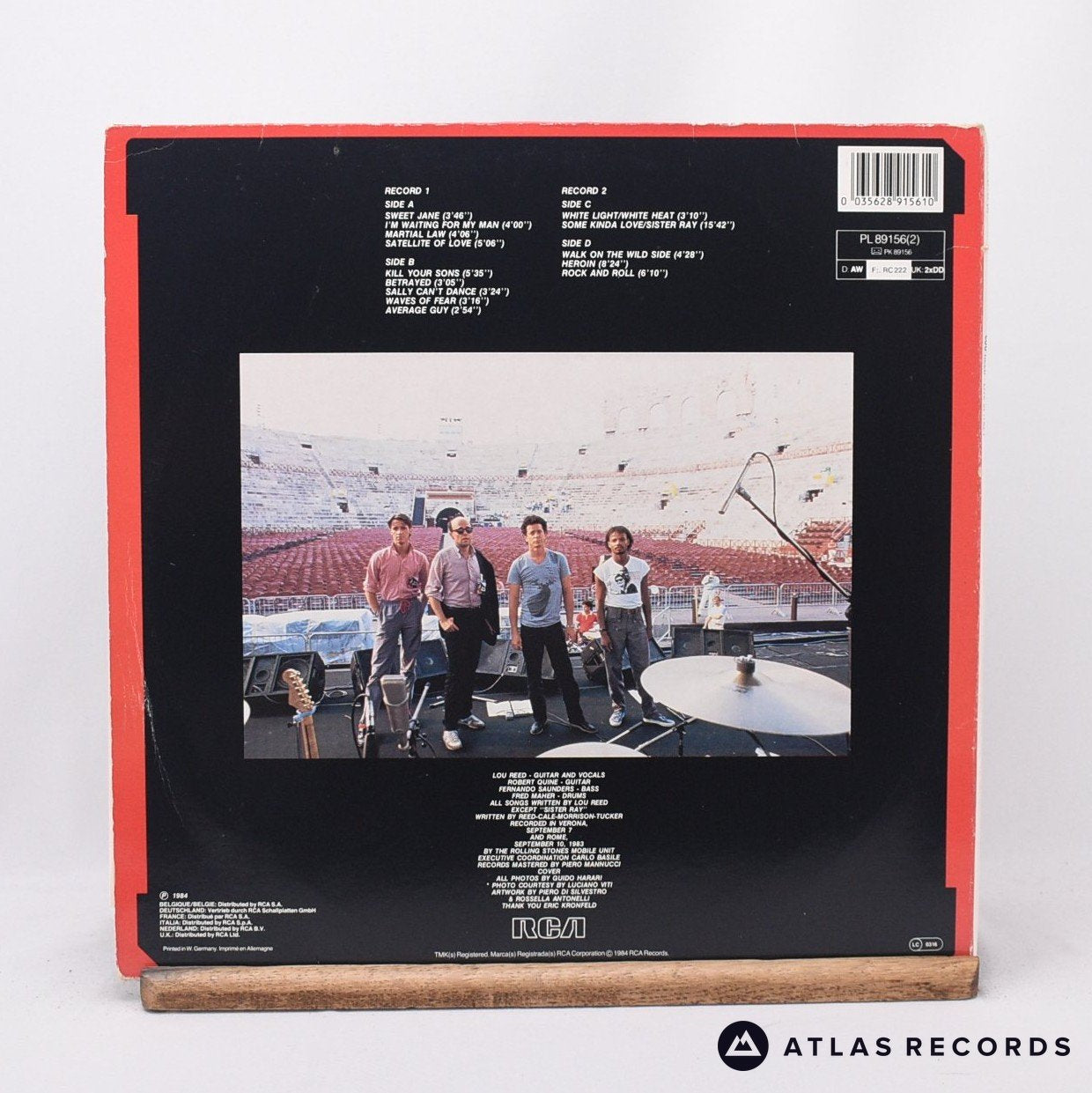 Lou Reed Live In Italy 2 x LP Vinyl Record VG+/VG+ – Atlas Records