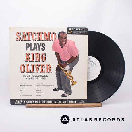 Louis Armstrong And His Orchestra Satchmo Plays King Oliver LP Vinyl Record - Front Cover & Record