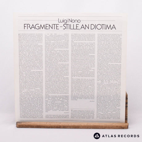 Luigi Nono - Fragmente – Stille, An Diotima - LP Vinyl Record - EX/EX
