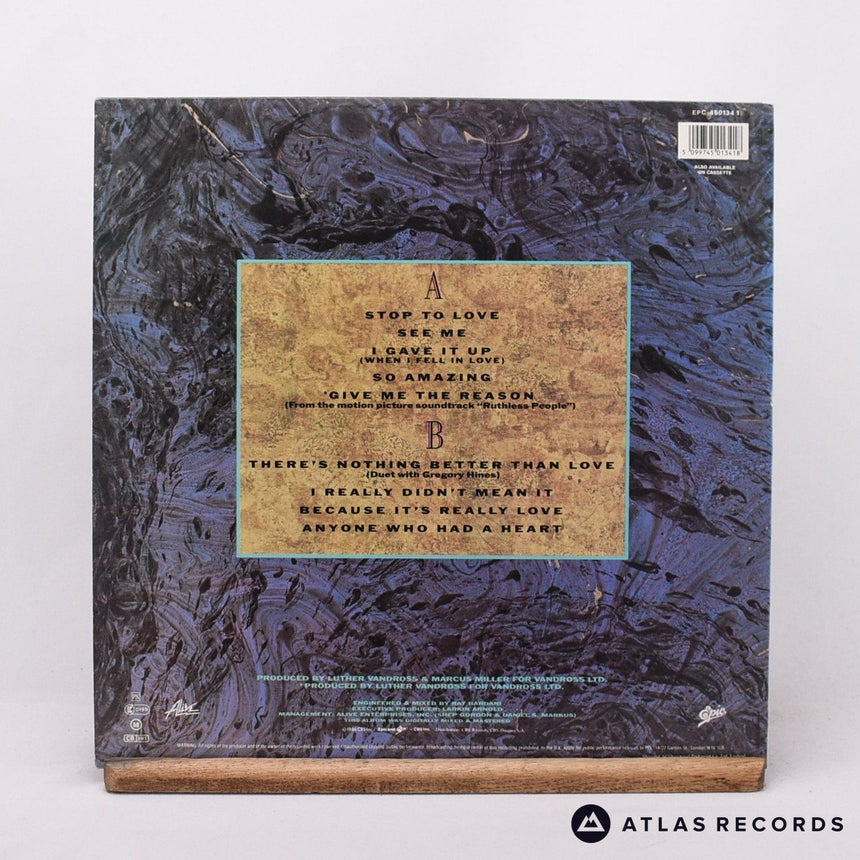 Luther Vandross - Give Me The Reason - Lyric Sheet LP Vinyl Record - EX/EX