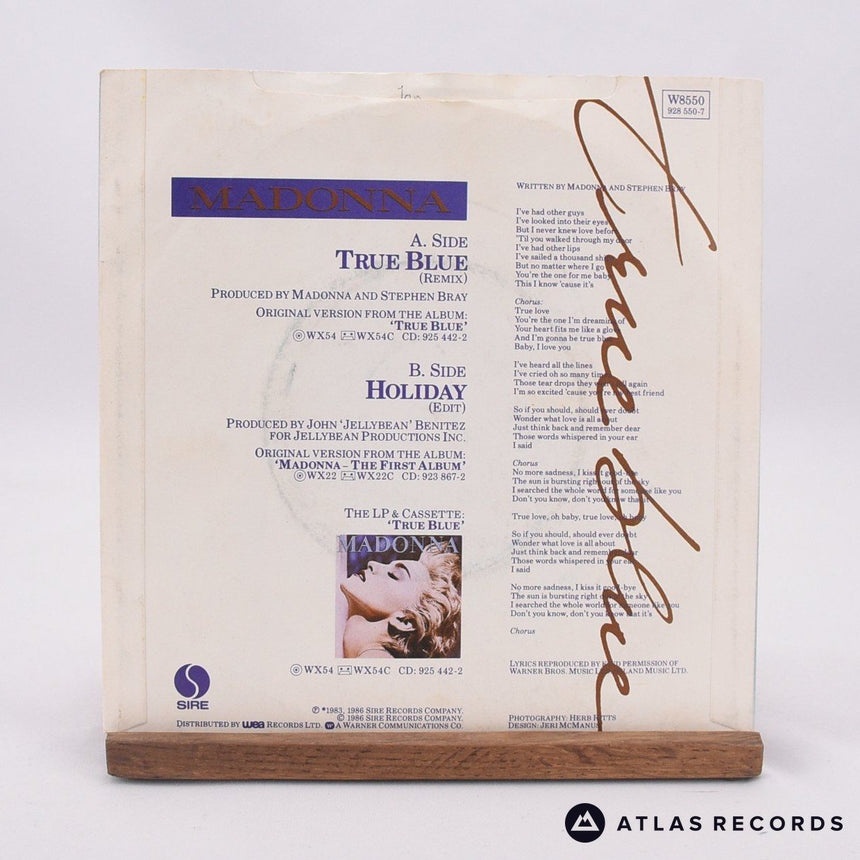 Madonna - True Blue - 7" Vinyl Record - VG+/VG+