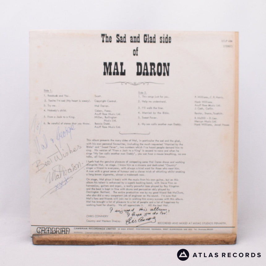 Mal Daron - The Sad and The Glad Side of Mal Daron - LP Vinyl Record - VG+/EX
