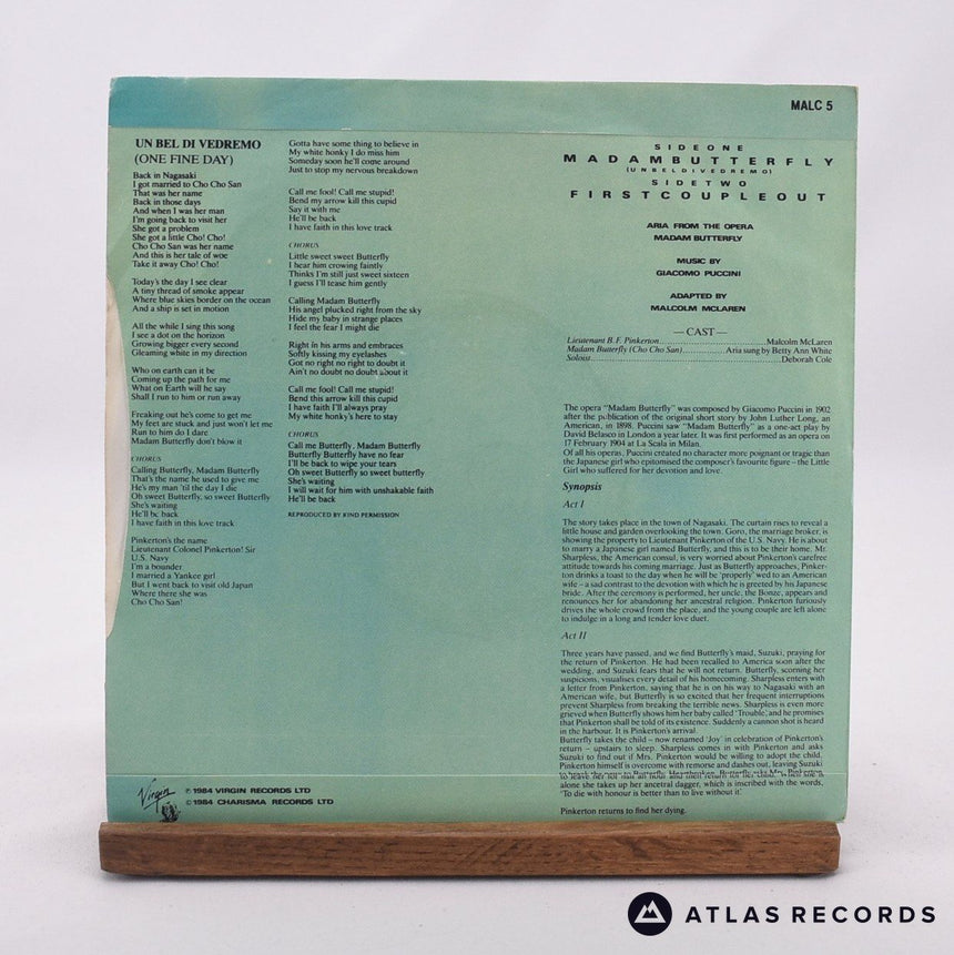 Malcolm McLaren - Madam Butterfly - Arun 7" Vinyl Record - VG+/EX