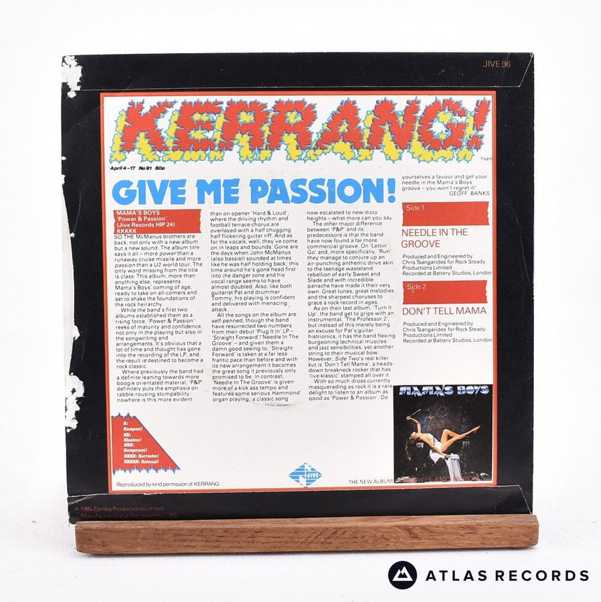 Mama's Boys - Needle In The Groove - Insert 7" Vinyl Record - VG/VG+