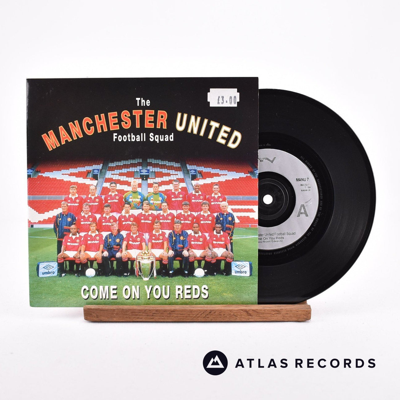 Manchester United Football Team Come On You Reds 7" Vinyl Record - Front Cover & Record