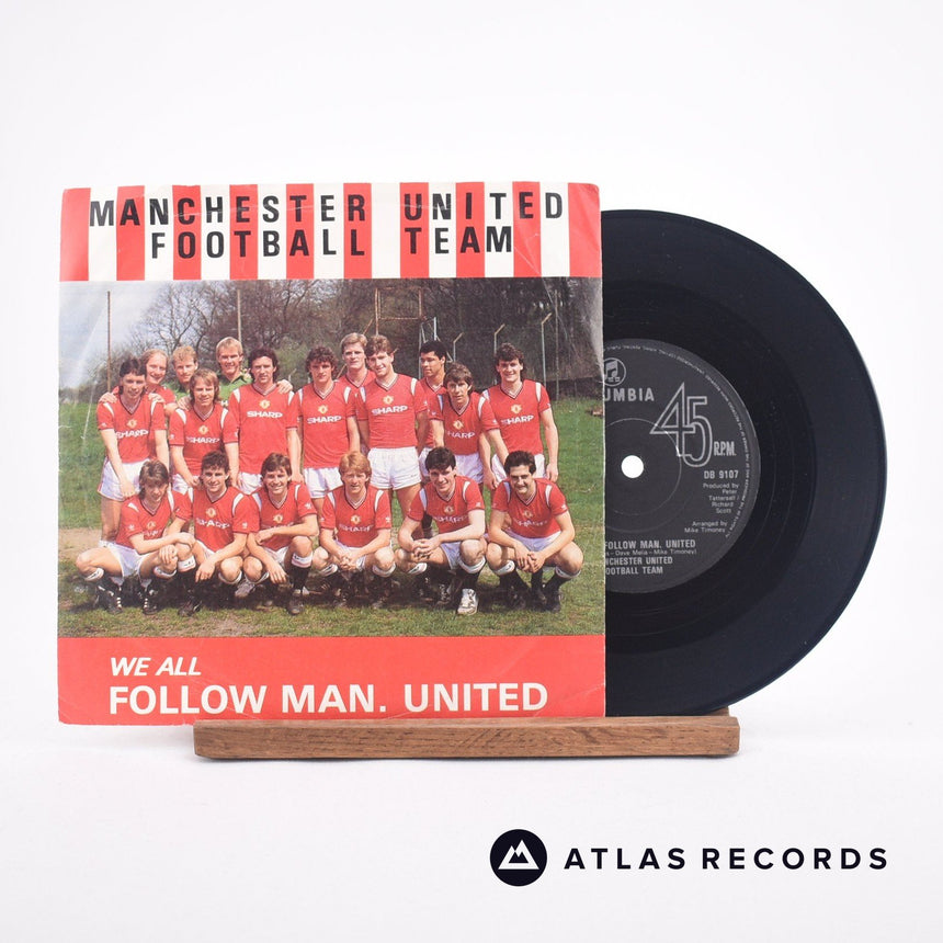 Manchester United Football Team We All Follow Man. United 7" Vinyl Record - Front Cover & Record