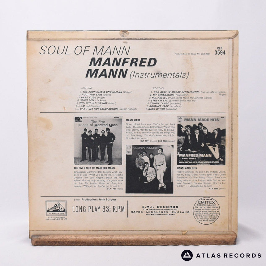 Manfred Mann - Soul Of Mann (Instrumentals) - LP Vinyl Record - VG/VG