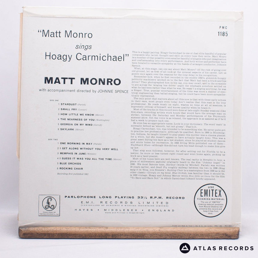 Matt Monro - Matt Monro Sings Hoagy Carmichael - LP Vinyl Record - EX/VG+